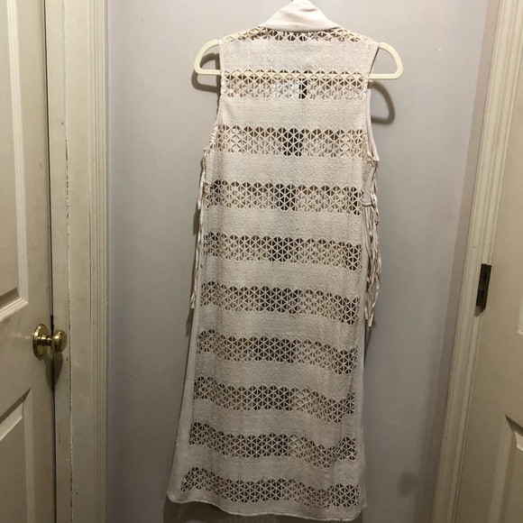 Paparazzi.Long faux suede Fringed vest - Picture 3 of 4